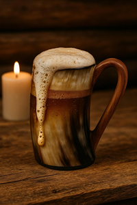 Chope Viking en Corne de Buffle Polie, Style Animal Religieux, Mug Décoratif Écologique pour Souvenir, Artisanat Naturel - Product Image 5