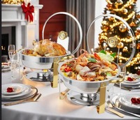 Restaurantkwaliteit 9 Qt RVS 201 Chafing Dish Buffetserver Stoomverwarmd Zilver Temperatuurgecontroleerd Beste Prijs
