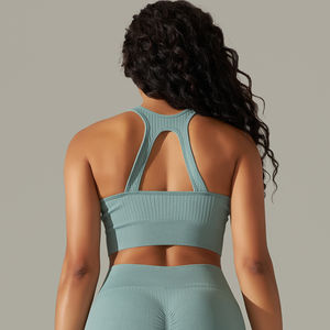 Conjunto Deportivo para Mujer: Sujetador Deportivo de Alta Elasticidad en Cuatro Direcciones y Pantalones Anchos de Cintura Alta con Control de Abdomen para Yoga y Fitness - Product Image 4