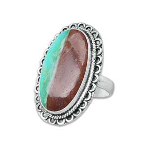 New Design Healing Silver Chrysoprase Crystal <b>Ring</b> <b>Adjustable</b> <b>Size</b> Bezel Setting Handmade Minimalist Unisex Statement <b>Rings</b> - Product Image 1