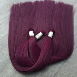 Extensión de pelo liso a granel color Burdeos vietnamita humano crudo/Virgen vendedor al por mayor Super doble dibujado mejor calidad SA - Product Image 3