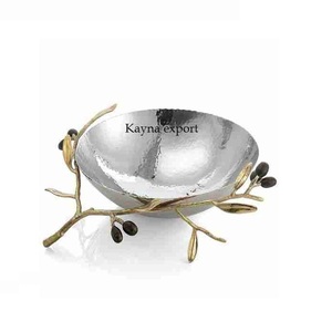 Nouveau design élégant, écologique, en laiton poli, bol à snacks moderne et luxueux en métal pour les fêtes, 100% fait main - Product Image 5
