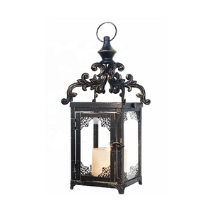 Geometric Metal Glass Lantern Candle Holder for Living Room <b>Garden</b> <b>Hanging</b> Tabletop Christmas & Wedding Festival Indoor Decor - Product Image 3
