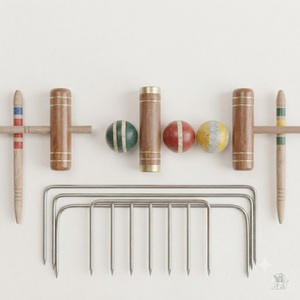 Ensemble de croquet de jardin, équipement sportif professionnel pour l'extérieur, maillettes en bois de qualité supérieure, collection complète de jeux familiaux durables - Product Image 2