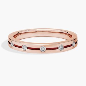 แหวนแต่งงานผู้ชายทรงเหลี่ยมเพชรแบบซ้อนกัน ชุบโรเดียมสีดำ ทองคำขาว 18K ทรงกลมเจียระไนแบบเหลี่ยมคม ได้รับการรับรองจาก IGI - Product Image 5