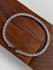 Sparkly Oval Cut Moissanite Diamond Tennis <b>Bracelet</b> For Women's 925 Sterling <b>Silver</b> Fine Anniversary Promise Gift For Partner - Product Image 5