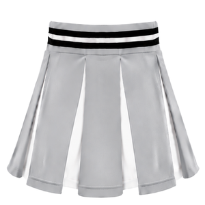 Ensemble d'uniformes de cheerleading argentés : Jupe plissée et crop top – Tenue de performance d'équipe personnalisée pour la danse athlétique et les compétitions - Product Image 5