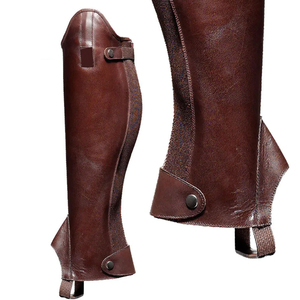 En gros Demi-guêtres en cuir véritable de vache de qualité supérieure, entièrement souples, Équipement de protection corporelle pour l'équitation Unisexe FIVE HASH - Product Image 6