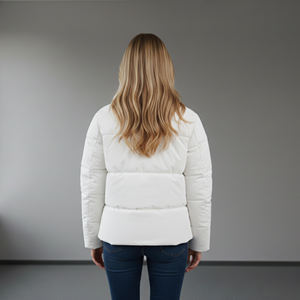 Blouson matelassé personnalisé pour femme – Élégant, décontracté, idéal pour l'extérieur en hiver, coupe ample, à capuche, couleur unie, rembourré en coton teint - Product Image 5