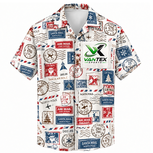 Camisa Casual de Verano para Hombre Vantex Sports, Estampado Floral, Manga Corta, Azul, Transpirable, 100% Poliéster, Estilo Popelina - Product Image 5