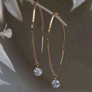 Pendientes Minimalistas de Oro Sólido de 14K con Diamantes Cultivados en Laboratorio, 2 Piedras Flotantes de 0.40ct con Engaste de Puntas, Certificados por IGI, Joyería con Dijes de Diamantes - Product Image 2