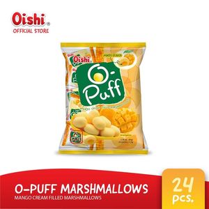 โออิชิ โอพัฟ มาร์ชเมลโลว์สอดไส้ครีมมะม่วง 24 ชิ้น 84 กรัม บรรจุถุง - Product Image 1