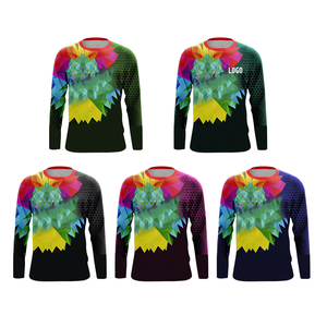 T-shirt en coton 100% doux, grande taille, manches longues, coupe ample, impression par sublimation personnalisée pour homme. - Product Image 5