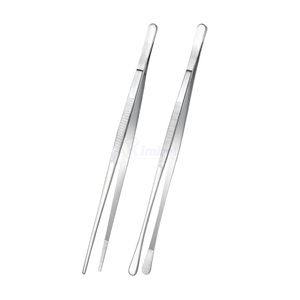 Pince de cuisine de précision à pointe droite en acier inoxydable pour la présentation culinaire, pour usage professionnel des chefs en cuisine, OEM - Product Image 5