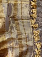 TENNECY Golden Other Tissue Saree Blouse Piece Wanita Tradisional India untuk Pernikahan, Pesta Diwali, Bebas Kerut, Dapat Dibalik