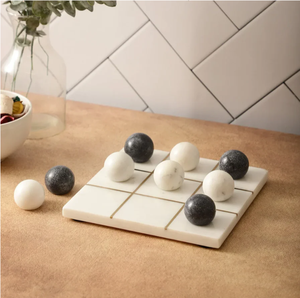 Elegant Minimalist Marble Tic Tac Toe Game <b>Set</b> <b>Square</b> Tabletop Home Decor Durable Indoor Living Room Design for home decor - Product Image 1