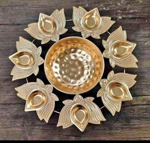 Handcrafted Brass Metal Urli Bowl-Traditional <b>Indian</b> Wedding <b>Home</b> <b>Decoration</b> for Floating Flowers & Candles - Product Image 6