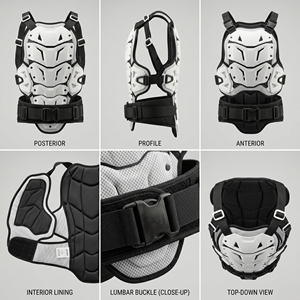 Protection dorsale professionnelle impex pour moto tout-terrain, respirante, homologuée CE, pour la protection des lombaires - Product Image 2
