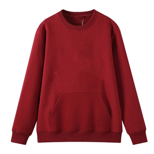 Sweat-shirt blanc à col rond pour homme, rayures rouges et grises, poche, décontracté, hiver, pull en maille, polyester/coton - Product Image 5
