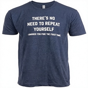 Camiseta de Manga Corta Azul Marino para Hombre con Frase Divertida Estampada en la Parte Delantera, Cuello Redondo Informal, Corte Regular, 100% Algodón Jersey - Product Image 1