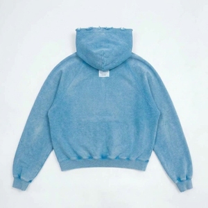 STAR SPEED Sweat-shirts à capuche courts épais effet vieilli, 100% Coton, Coupe Oversize, Unisexe, Décontracté, Vierge pour personnalisation, Vente en gros - Product Image 2