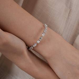 Pulsera de tenis de plata de ley 925 con moissanita de corte diamante en múltiples formas para mujer, joyería, regalo de boda para pareja - Product Image 3