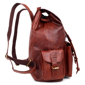 Minimalist <b>Leather</b> <b>Backpack</b> With Clean Design Spacious Storage Area Laptop Protection And Adjustable Shoulder Straps - Product Image 4
