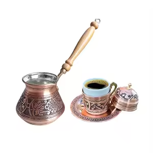 Ensemble de thé et de café de luxe en acier inoxydable plaqué argent avec plateau de service, théière arabe turque, ensemble de pot Dallah - Product Image 2