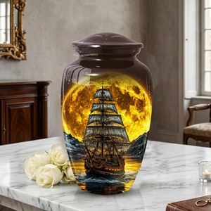 Black Koi Fish Water Wave Memorial Cremation <b>Urn</b> for Adult Ashes Durable <b>Large</b> Aluminium Funeral Cremation <b>Urn</b> For Human Ashes - Product Image 6