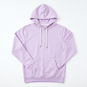 Sudadera con Capucha Unisex Color Morado Claro, Sudadera de Felpa Lisa, Cuello Redondo, Chaqueta con Capucha para Sublimación - Product Image 1