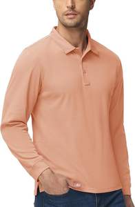 Camisas Polo para Hombre, 3 Botones, Secado Rápido, Manga Larga, Estilo Táctico, Jersey Pique, Camisa de Golf - Product Image 6