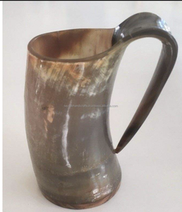 Mug élégant en corne de vache naturelle de 500 ml avec isolation thermique, mug à vin chaud écologique pour les fêtes et les cadeaux - Product Image 1
