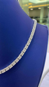 Collier Chaîne Tennis Moissanite Luxe Entièrement Pavé de Pierres Effet Glacé Haute Brillance Bijoux Hip Hop Tendance Argent 925 Styles Audacieux - Product Image 5