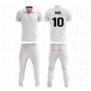 Uniforme de Cricket de Alta Calidad, Conjunto Blanco con Logotipo de Marca y Nombre del Equipo, Jersey Transpirable para Partidos y Prácticas - Product Image 3