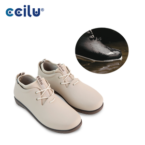 Ab15 Office Bottes de cheville imperméables en mousse à mémoire de forme anti-odeur Bottes de pluie durables à lacets pour l'été et l'automne Bout fermé - Product Image 1