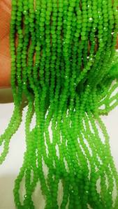 Perles de calcédoine verte facettées en forme de rondelle, 4 mm, 19 pouces de long, vendues par brin - Product Image 2