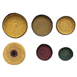 Cestas de anidación de algas marinas tejidas a mano con rayas que incluyen tapa para almacenamiento - Product Image 6