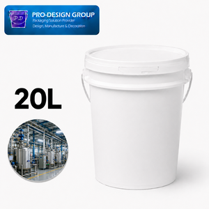20L Heavy Duty Plastic Chemical <b>Bucket</b> <b>with</b> Handle and Flat <b>Lid</b> for Chemical Transport - Product Image 1