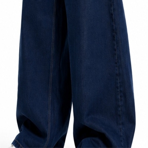 Pantalones Anchos Casuales para Hombre, Estilo Urbano, de Algodón de Peso Medio, Lavado Regular, Jeans Casuales de Primavera para Mujer - Product Image 6
