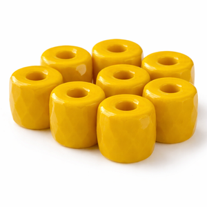 Perles de verre facettées jaunes, tubes cylindriques opaques de style russe pour la fabrication de bijoux, colliers, bracelets, fournitures, boîte Conifer - Product Image 1