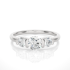 แหวนเพชรแล็บโกรว์ 18K ทองคำ 0.88 กะรัต ทรงกลม สไตล์คลาสสิก แหวนหมั้นประดับเพชรด้านข้าง ขายส่งเครื่องประดับส่งออก - Product Image 3