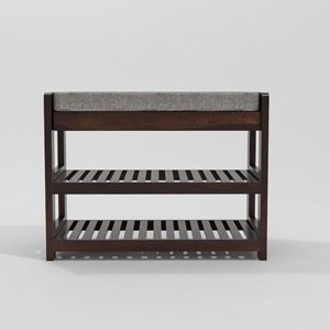 Zapatero de madera para el hogar - Banco de entrada de madera Sheesham con cojín y estante de almacenamiento para organizar zapatos (Miel) - Product Image 5