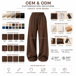 Pantalon de jogging ample taille haute en molleton pour femme, coupe large, en coton French Terry, personnalisé, décontracté, confortable, qualité supérieure 2026 - Product Image 3