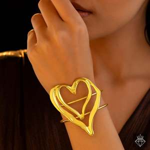 Pulsera de corazón antideslustre con abalorio fino PRAO - Product Image 2