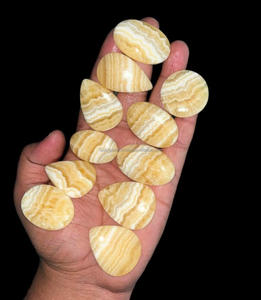 พลอยสีเหลืองธรรมชาติขัดเจียระไนพลอยทรงหลวมทรงหลังเบี้ยคริสตัลทุกขนาดสำหรับทำเครื่องประดับ - Product Image 3