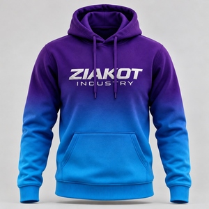 Sweat à capuche oversize pour homme, bleu personnalisé pour dégradé hivernal, en polaire premium, style streetwear, 250g polyester, vente en gros - Product Image 2