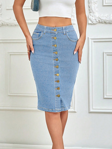 Summer Denim Skirt for Women Sexy Denim Skirt with Women's Middle Skirts - Product Image 5