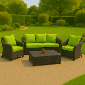 Conjunto de Muebles de Ratán Resistentes para Exteriores, Sofá y Sillas Elegantes para Patio, Terraza y Jardín - Product Image 4