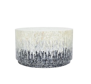 Mesa de Centro Decorativa Redonda Moderna de Primera Calidad con Mosaico de Concha de Nácar, Mueble de Lujo Hecho a Mano para Sala de Estar, Fabricado en Hanói - Product Image 1