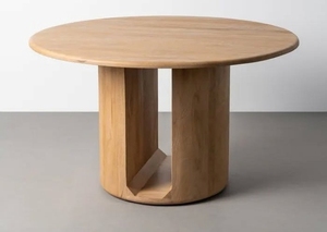 Mesa de Comedor Redonda Moderna de Madera Maciza, Ecológica, Duradera, Hecha a Mano, Diseño Multifuncional para 4 Personas, Uso en Hoteles, Muebles para el Hogar - Product Image 3